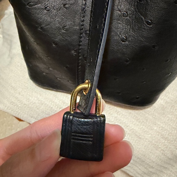 Hermes Black Ostrich Leather Tote - Picture 7 of 10